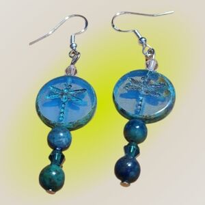 Blue Dragonfly Dangle Earrings - Women's Jewelry